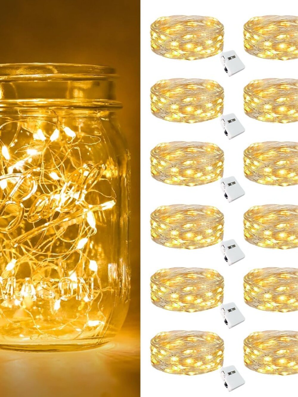 12 Pack Fairy Lights Battery Operated Twinkle Lights with 3 Modes